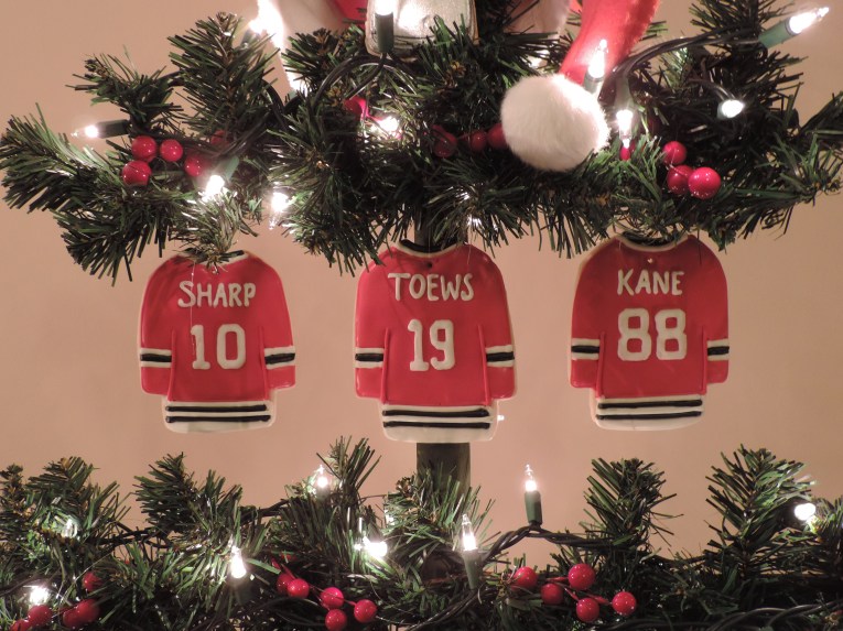 blackhawks hockey jersey cookies christmas tree 1
