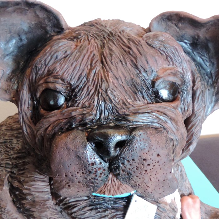 french bulldog puppy cake close up of face