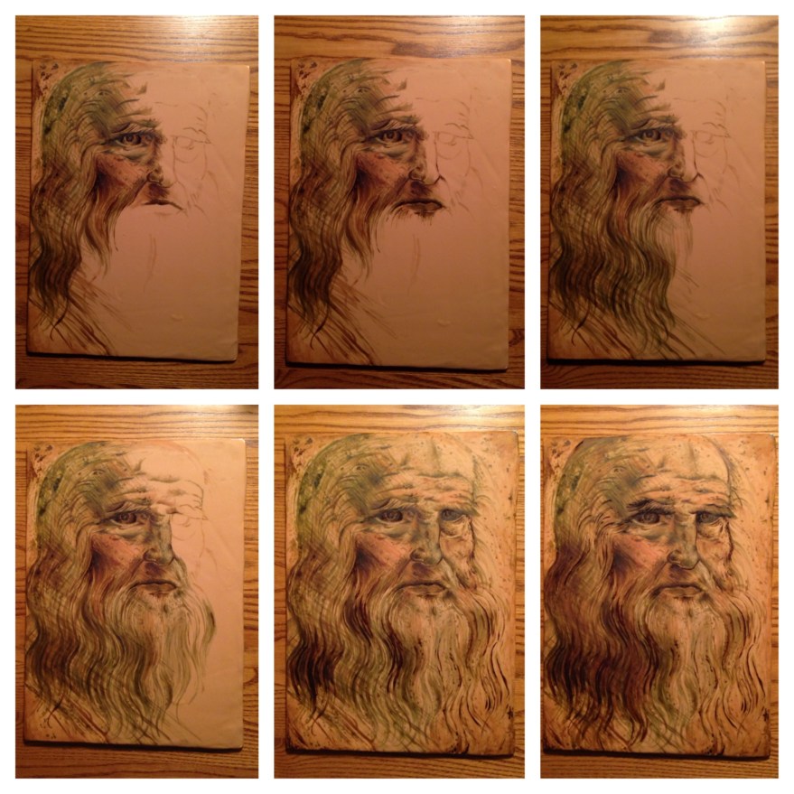 in process painted da vinci cake 2