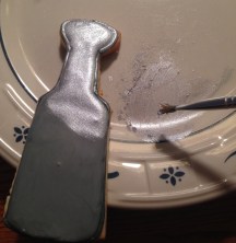 royal icing with silver luster dust