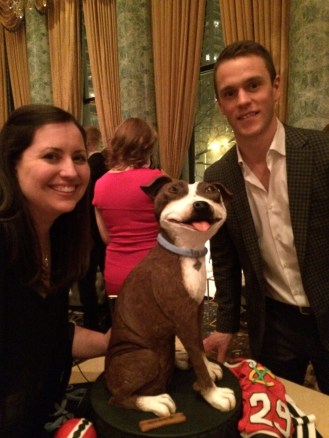 dog cake with toews