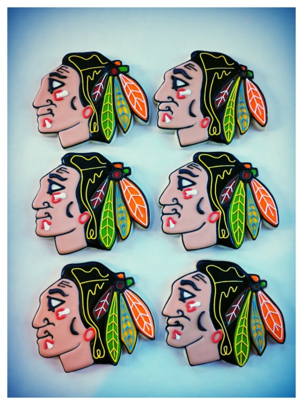 Chicago Blackhawks logo cookies