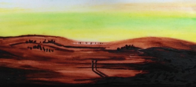 close up of bottom of meditative rose painting on a cake