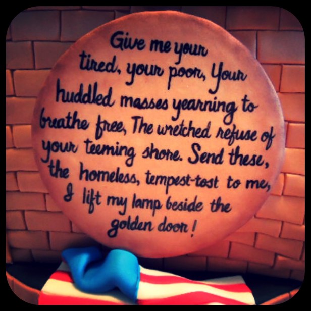 emma lazarus poem base of statue of liberty cake flag cake