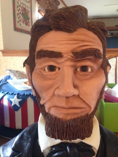 abraham abe lincoln made of modeling chocolate with dust