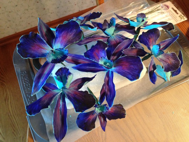 gum paste orchids drying