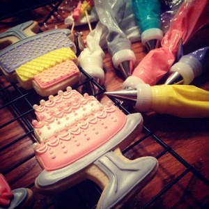 tiered cake cookie sprinkles royal icing